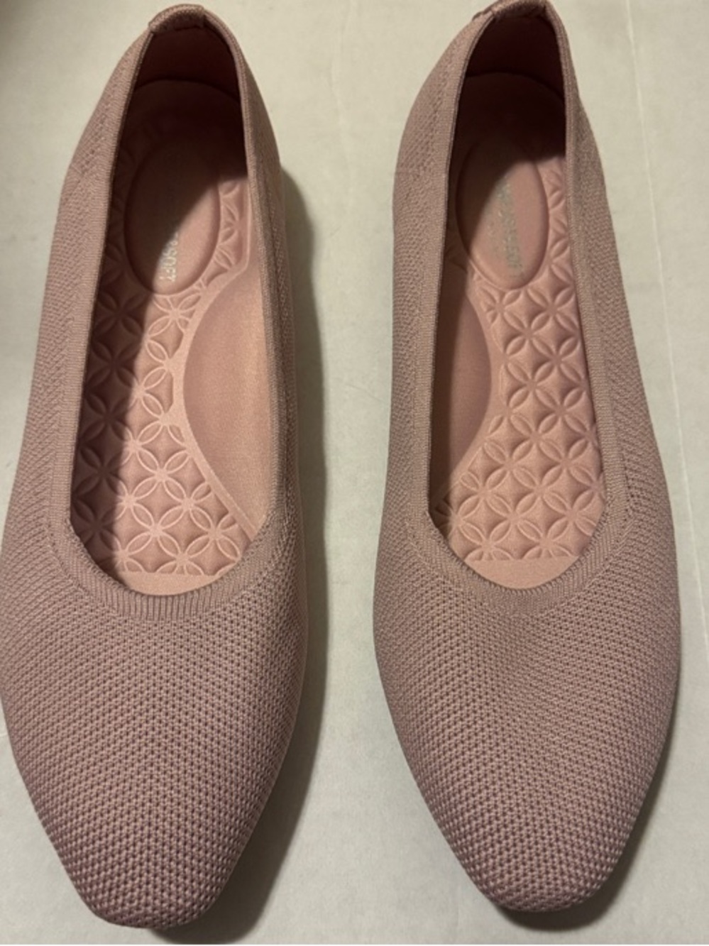 Pointed Knit Ballet Flats in Dusty Rosemary